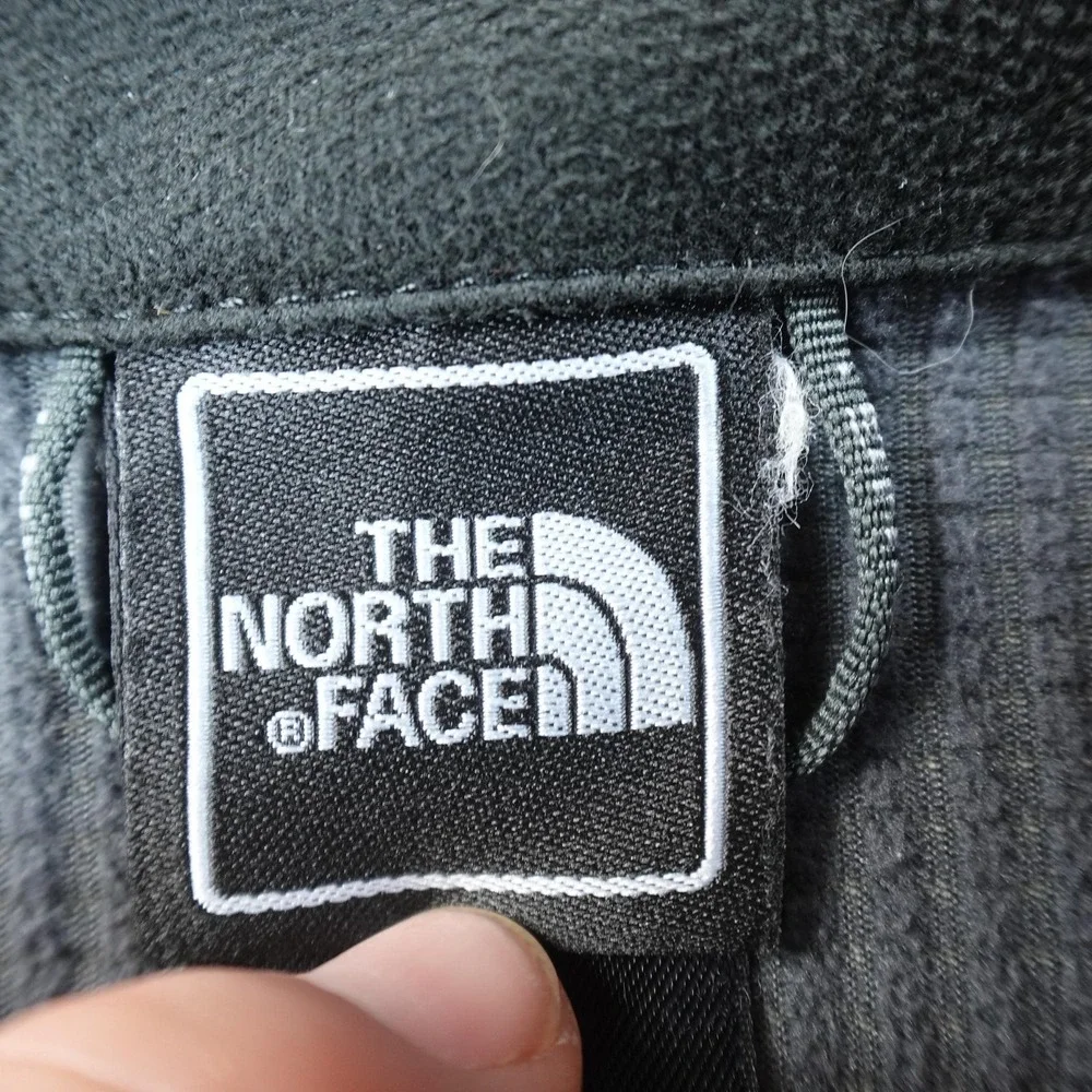 North Face Jacket Mens M Black Windwall Full Zip Waffle Grid Fleece‎ Coat Hiking